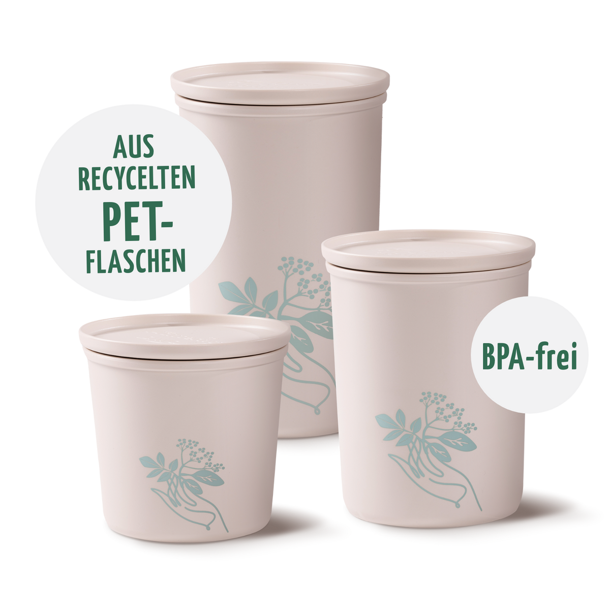 Frischhaltedosen 3er-Set aus recyceltem Kunststoff (rPET) – Achterhof