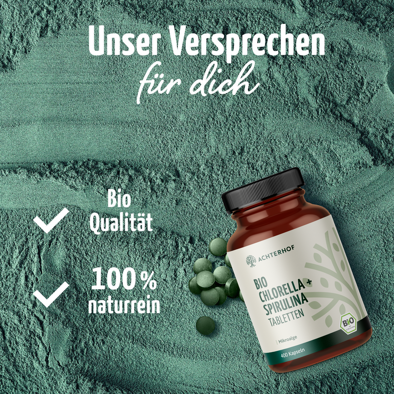 Chlorella & Spirulina Algen Tabletten Bio (400 Tabletten)