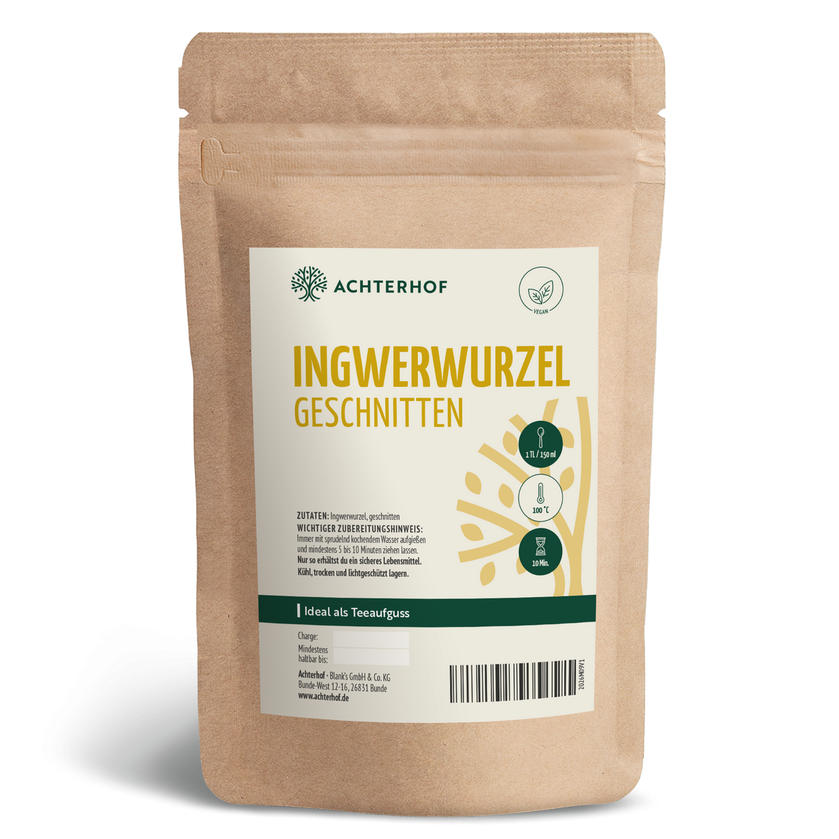 Ingwerwurzel geschnitten (100g)