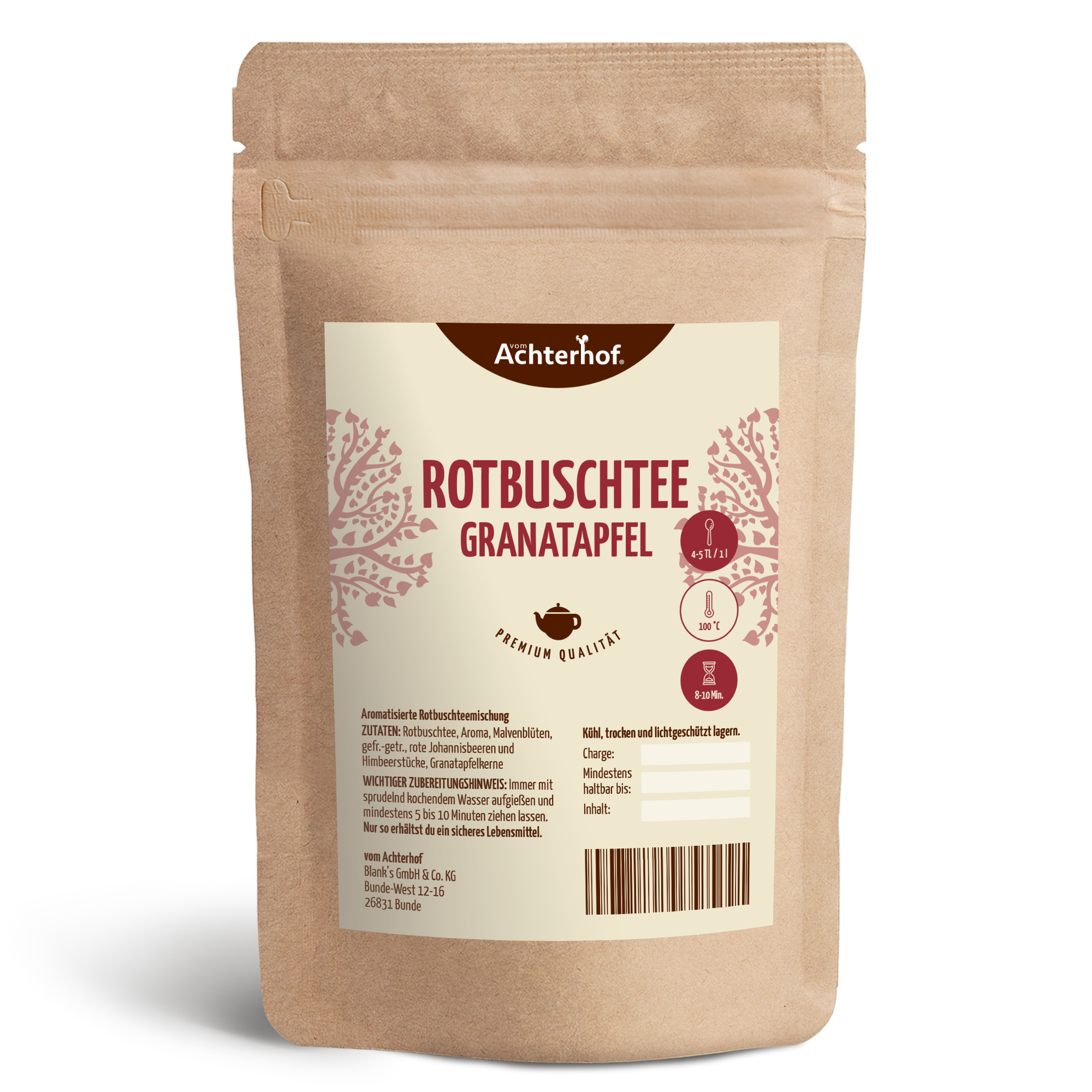 Rotbuschtee Granatapfel (250g)