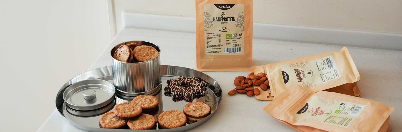 Mandel-Plätzchen mit Hanfprotein