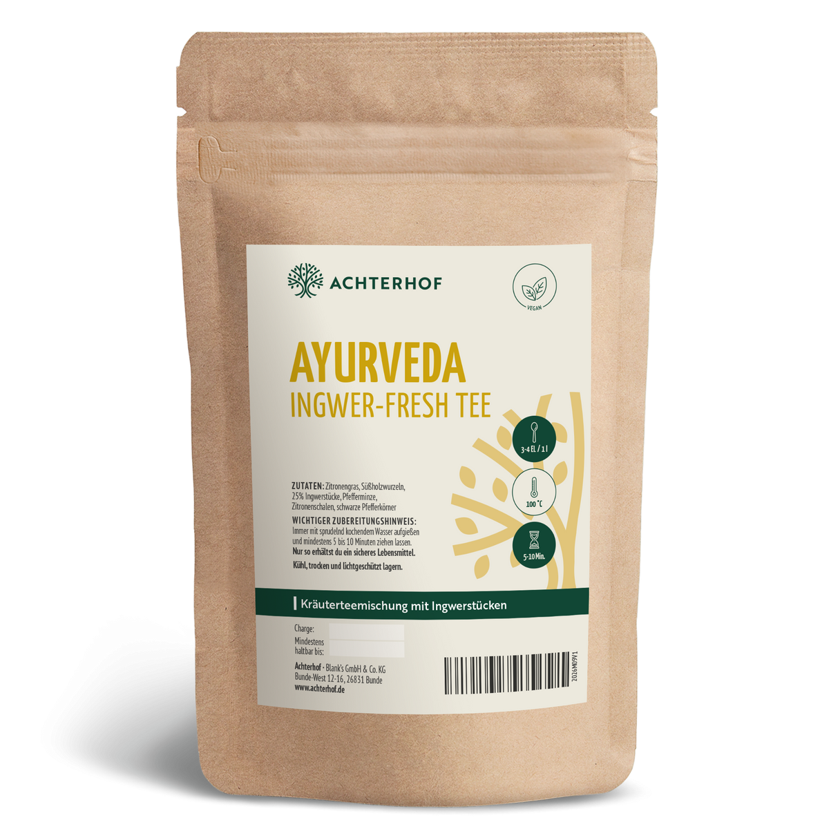 Ayurveda Tee Ingwer-Fresh (250g)