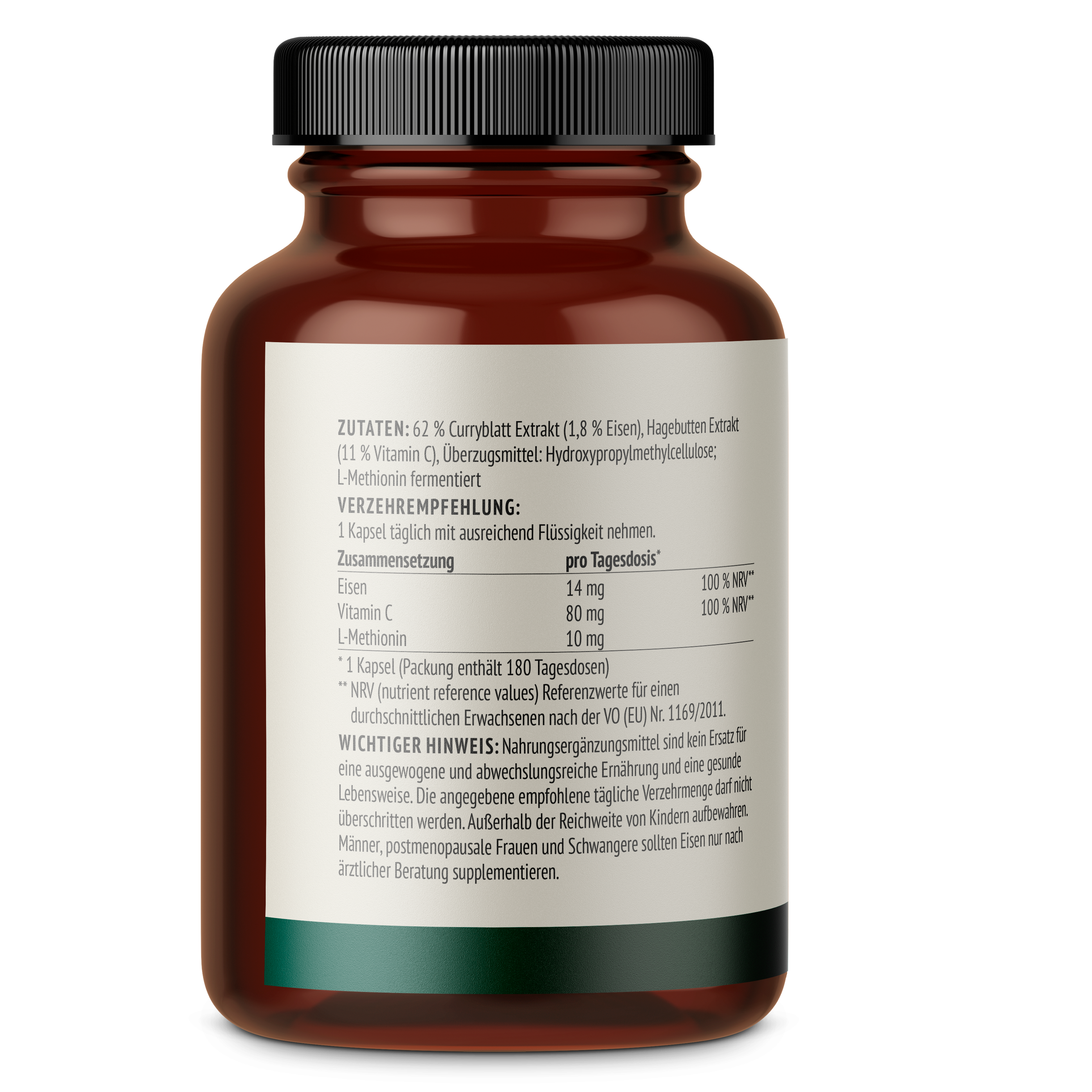 Eisen + Vitamin C Kapseln (180 Kapseln)