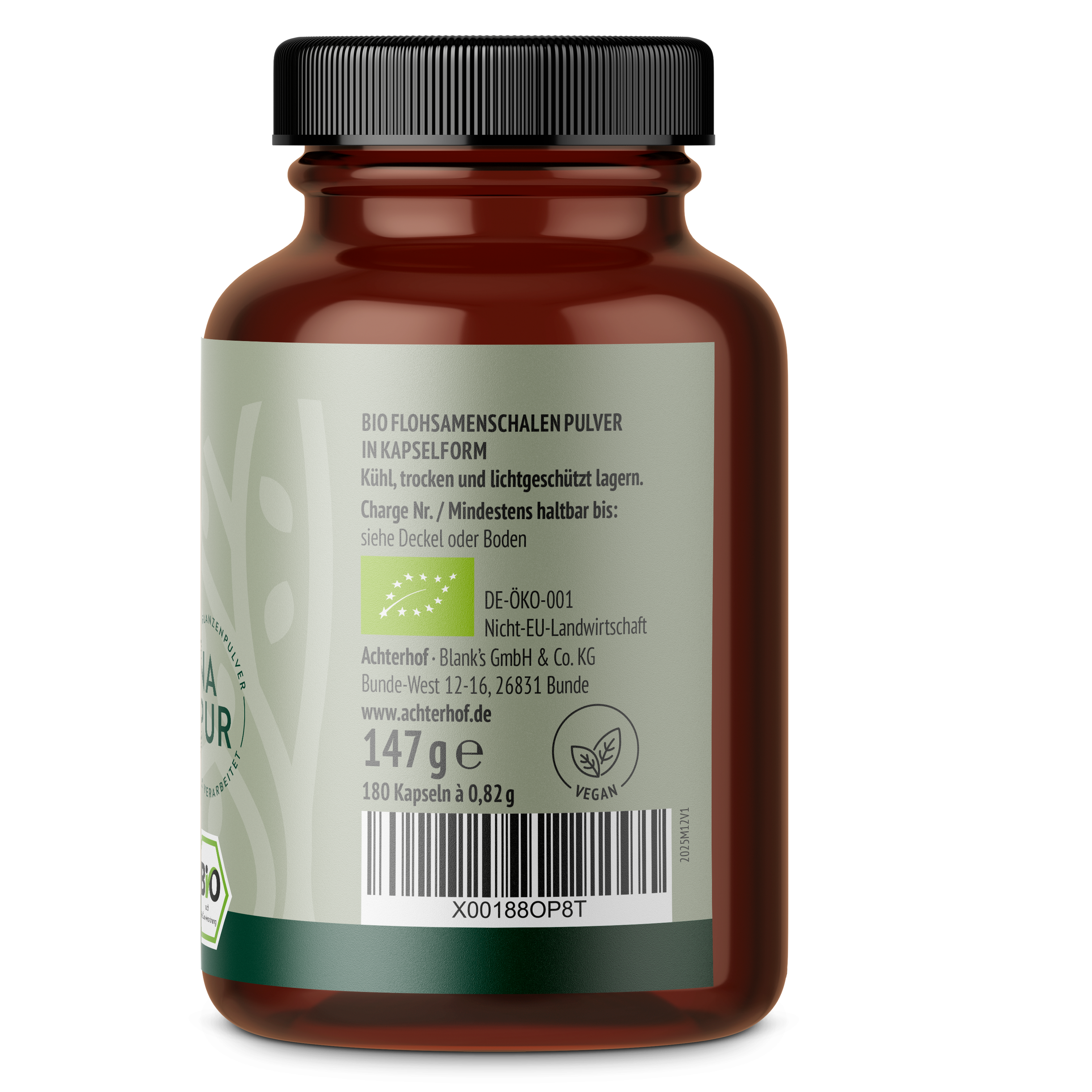 Flohsamenschalen Kapseln Bio (180 Kapseln)