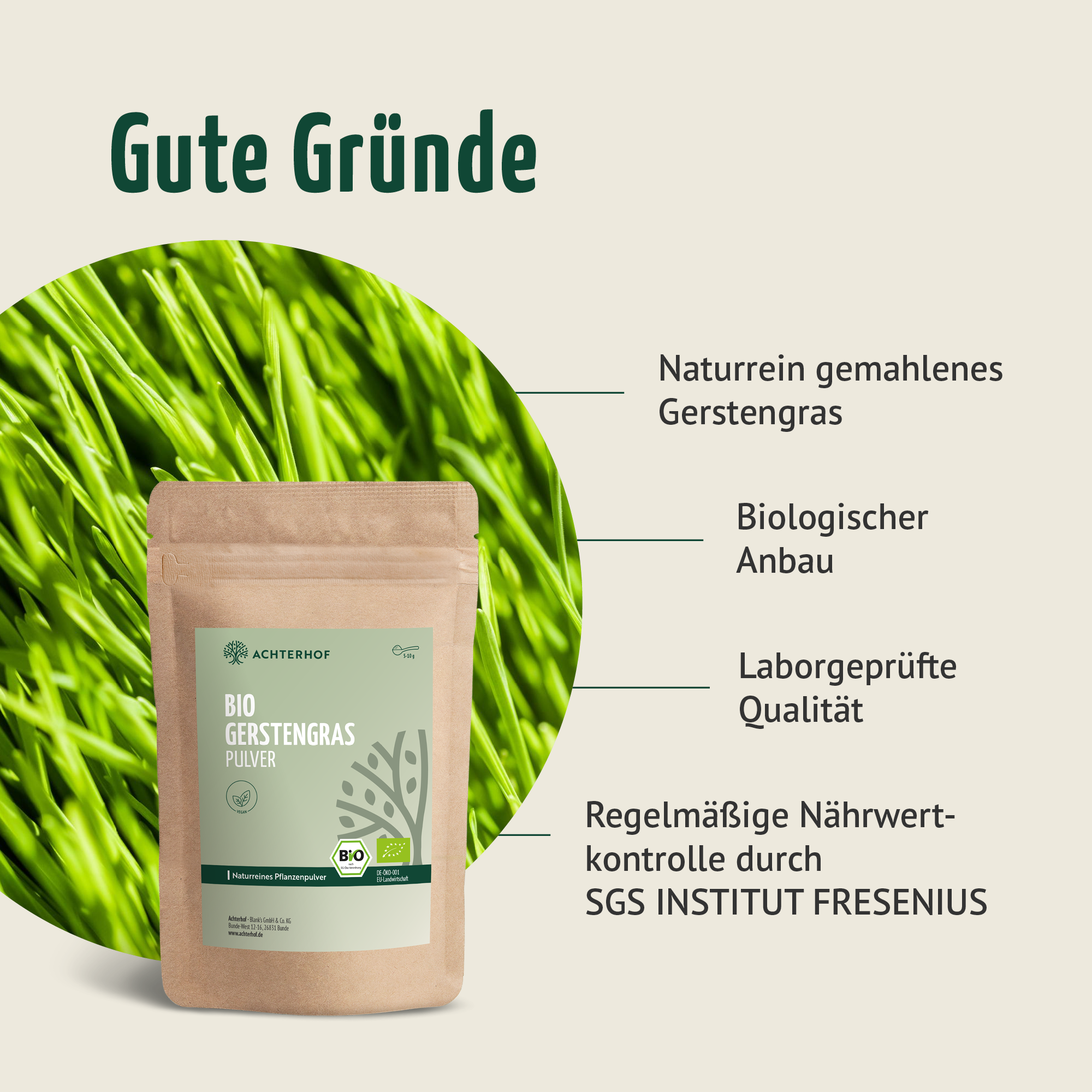 Bio Gerstengras Pulver (500g)