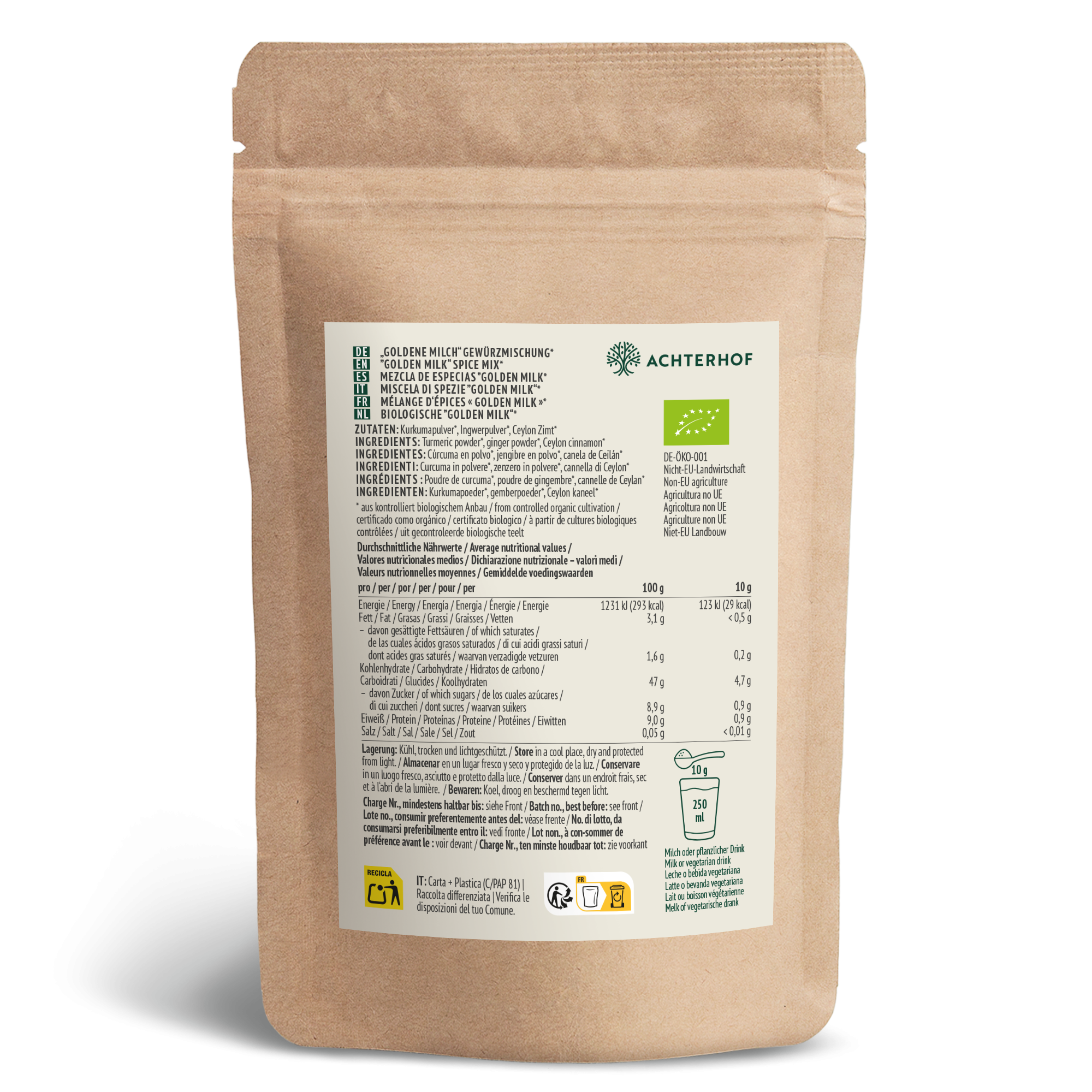 Goldene Milch Gewürzmischung Bio (500g)