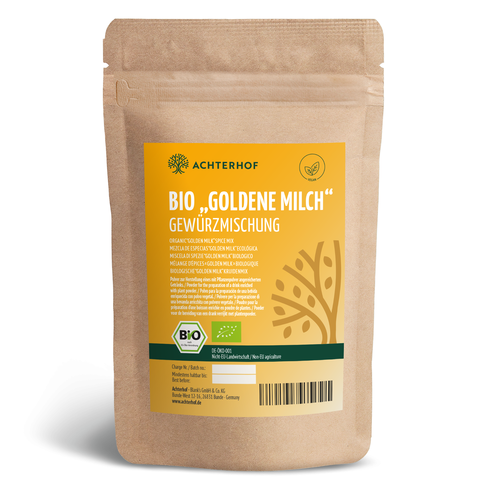 Goldene Milch Gewürzmischung Bio (500g)