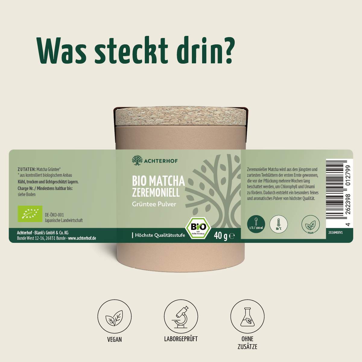 Bio Matcha zeremoniell (40g)