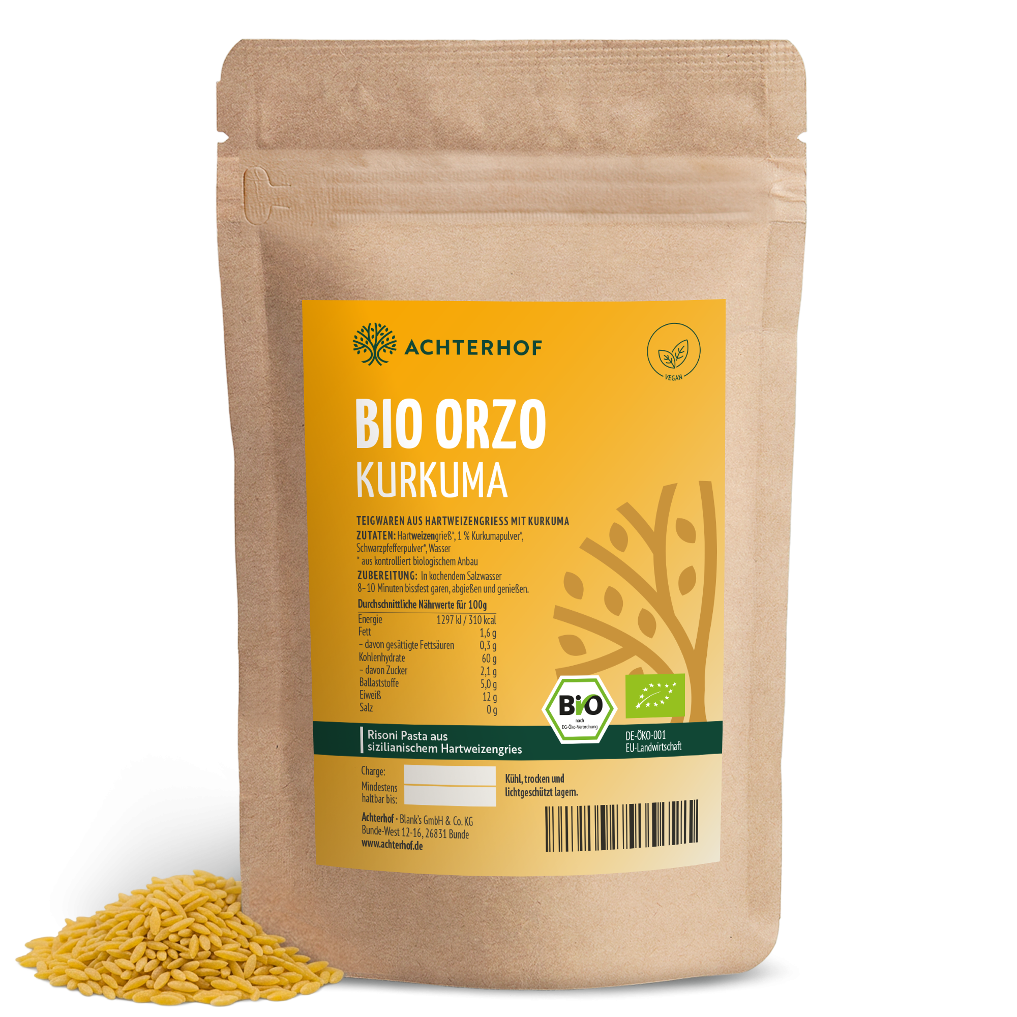 Bio Orzo Kurkuma schwarzer Pfeffer (500g)