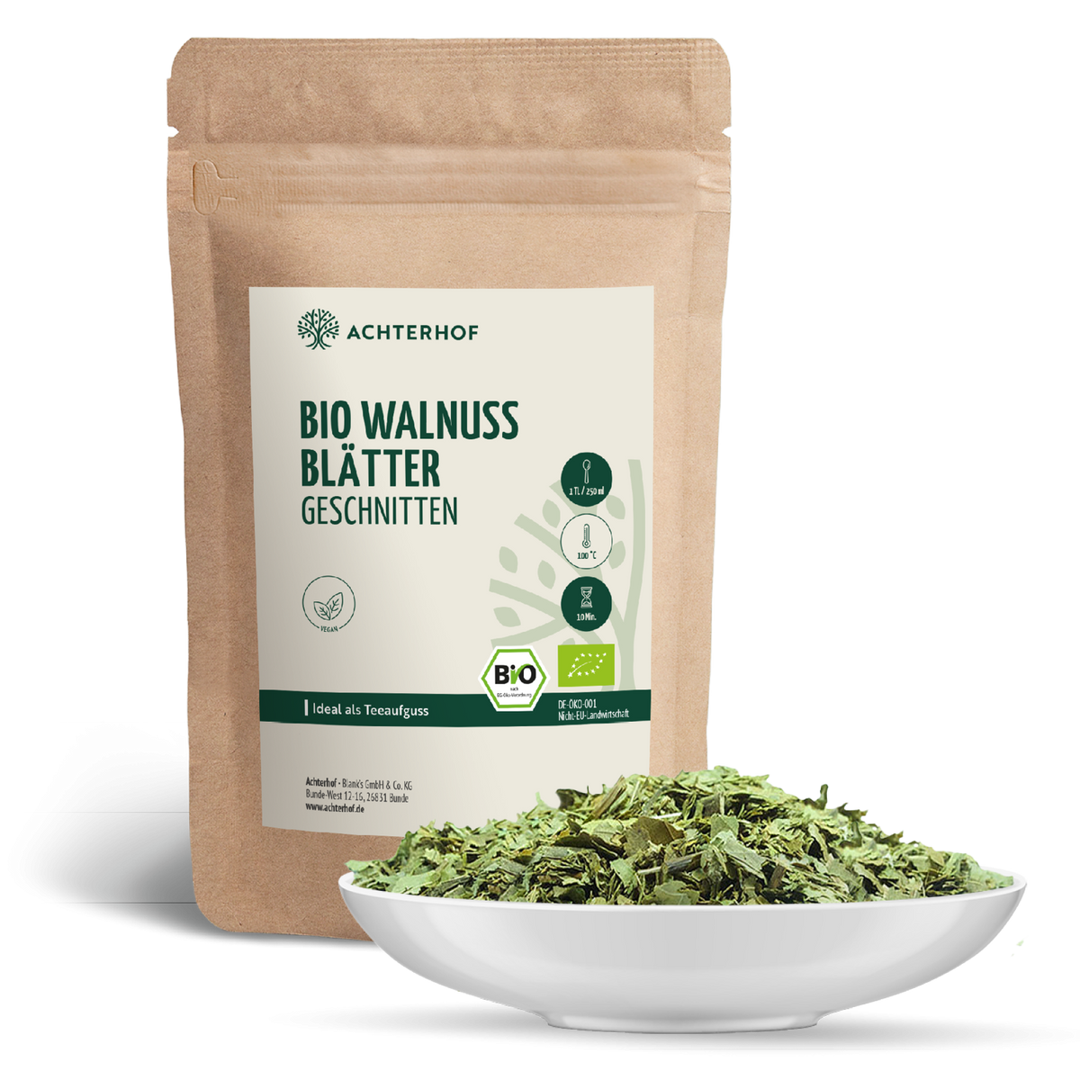 Walnussblätter geschnitten Bio (100g)