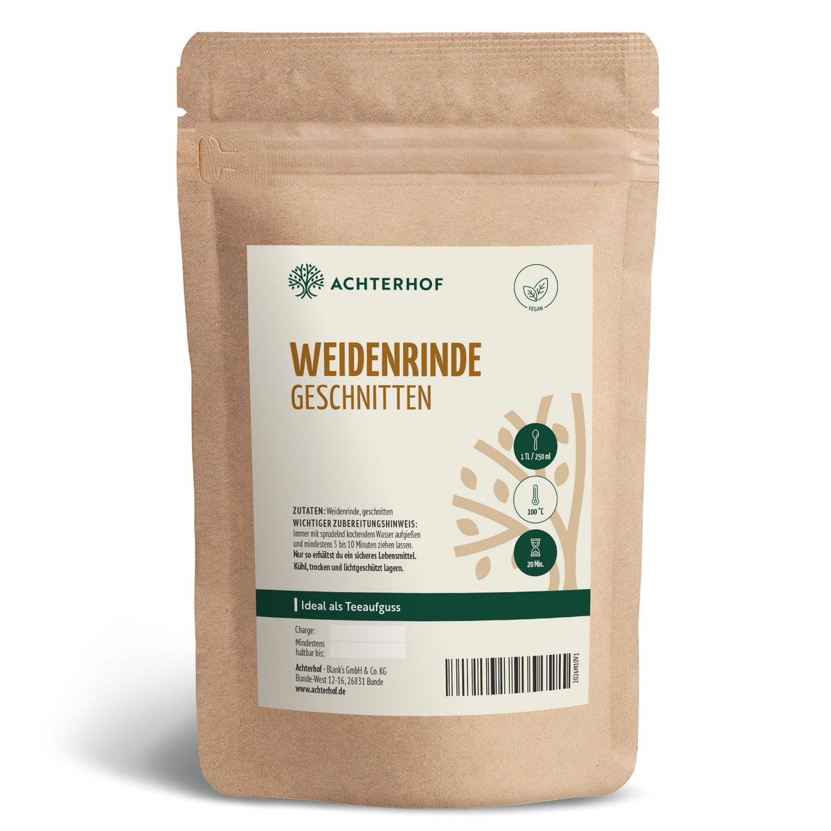 Weidenrinde geschnitten (500g)